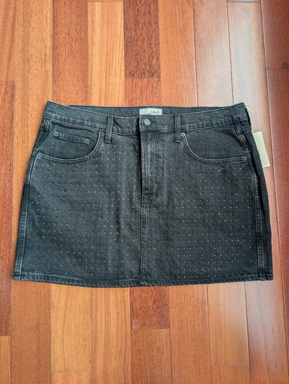 Universal Thread Black Studded Denim Mini Skirt